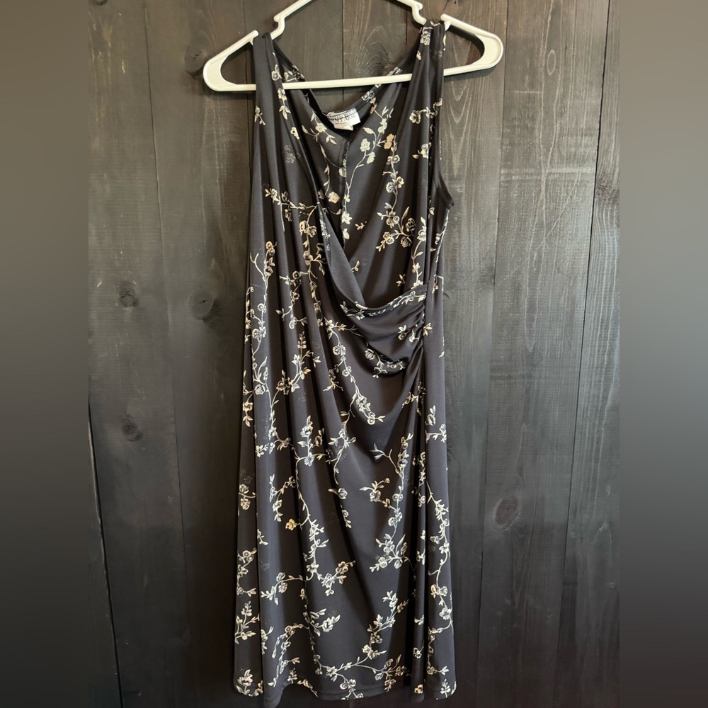 Alyn Paige Black and White Ruched Wrap Maxi Dress